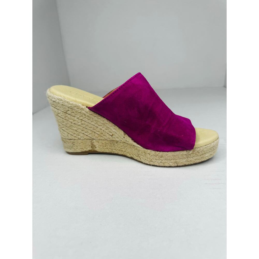 Cordani Easton Fuchsia Suede Espadrille Wedge Sandals Women’s Sz 37 - Picture 11 of 11